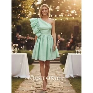 aje solstice cut out ring flip mini dress Aje Solstice Cut Out Ring Flip Mini Dress in Powder Blue